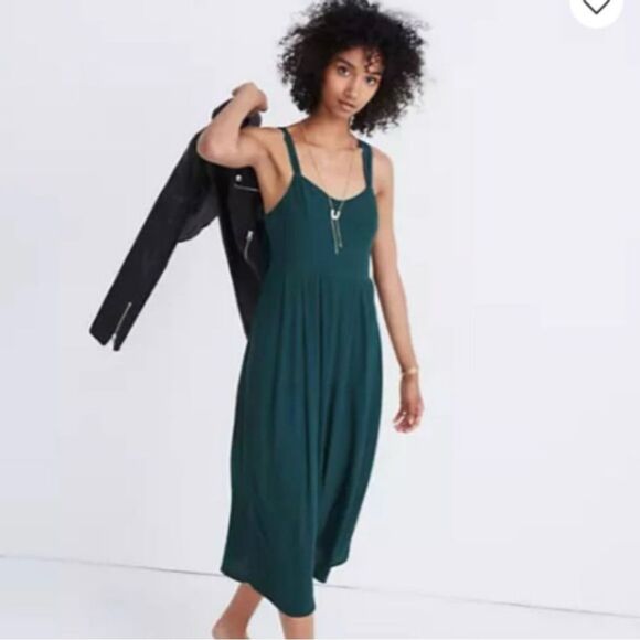 Madewell Dresses & Skirts - Madewell Tie Strap Elegant Green Midi Dress